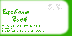 barbara nick business card